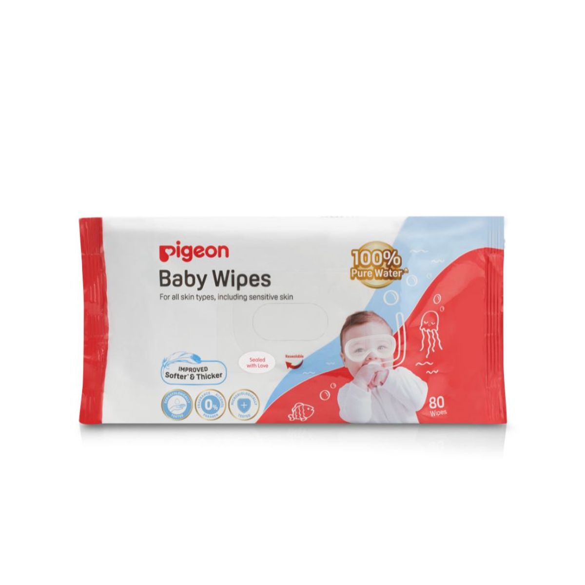 PIGEON - Toallita húmeda Pigeon Pure Water 80 un