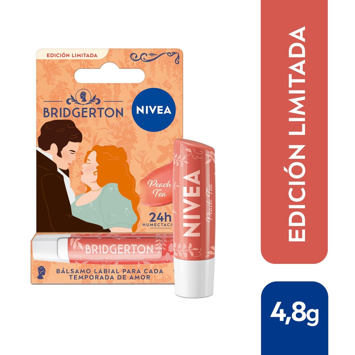 NIVEA - NIVEA Bálsamo Labial Peach Tea Ed Ltda Bridgerton