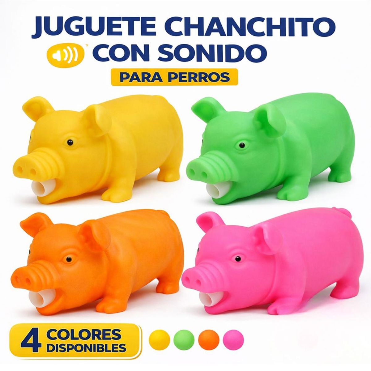 GENERICO - Jueguete Con Forma De Chanchito Con Sonido Para Perros - Naranja - 74309-NARANJO-1