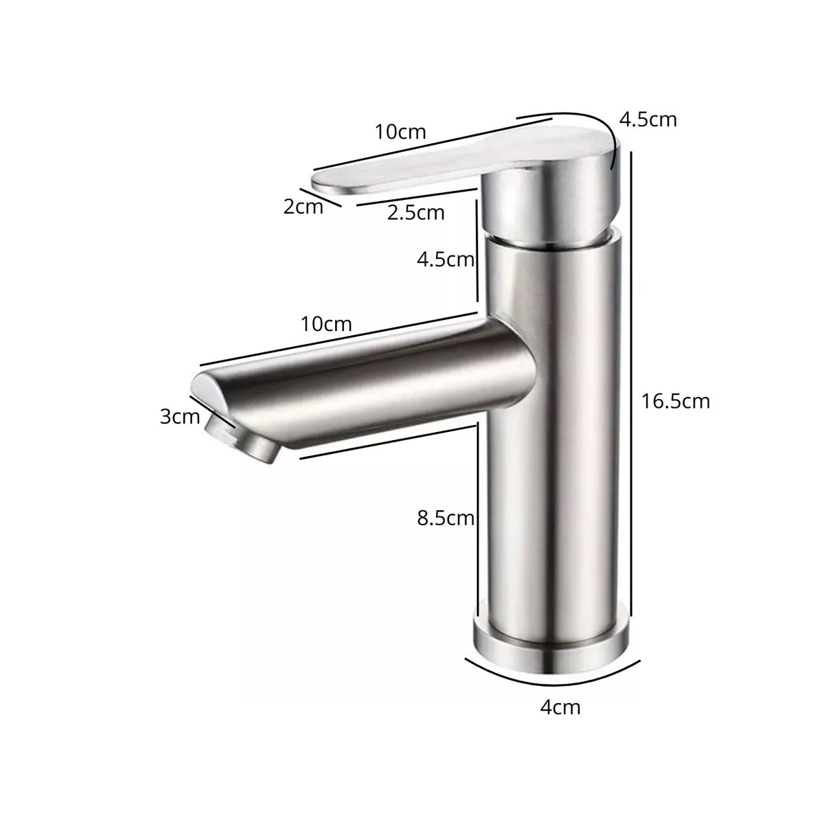 GENERICO - Llave Monomando Para Lavamanos Plateado
