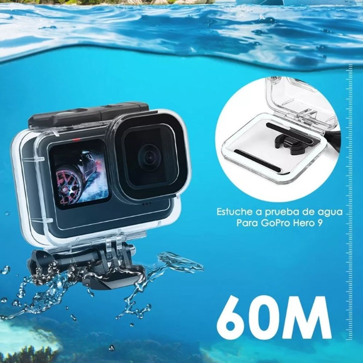 GENERICO - Carcasa Protectora Impermeable De 60 M Gopro 12/11/10/9 Transparente
