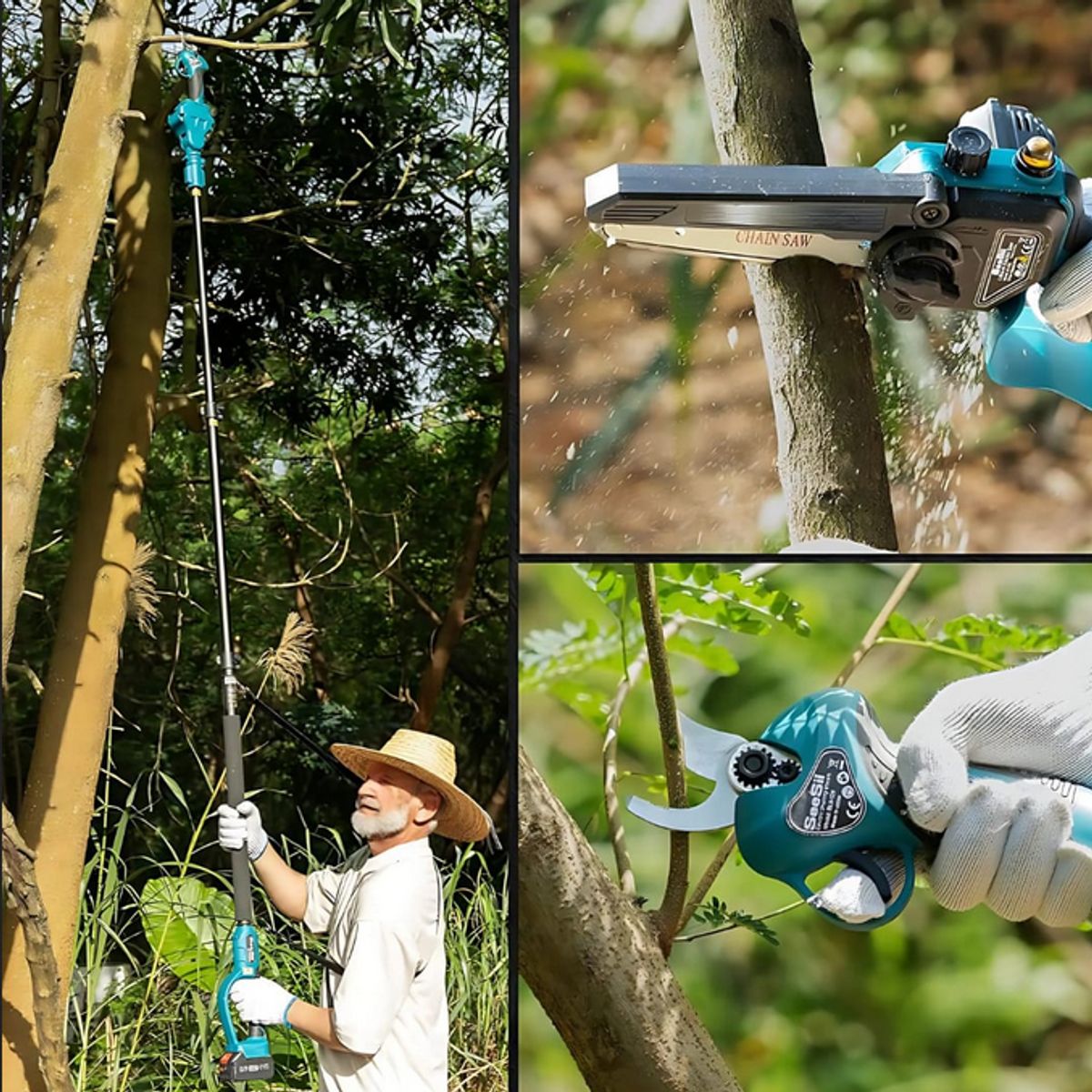 GENERICO - Kit Herramientas De Jardín 6 En 1 Tasbel Inalámbrico 2 Baterias