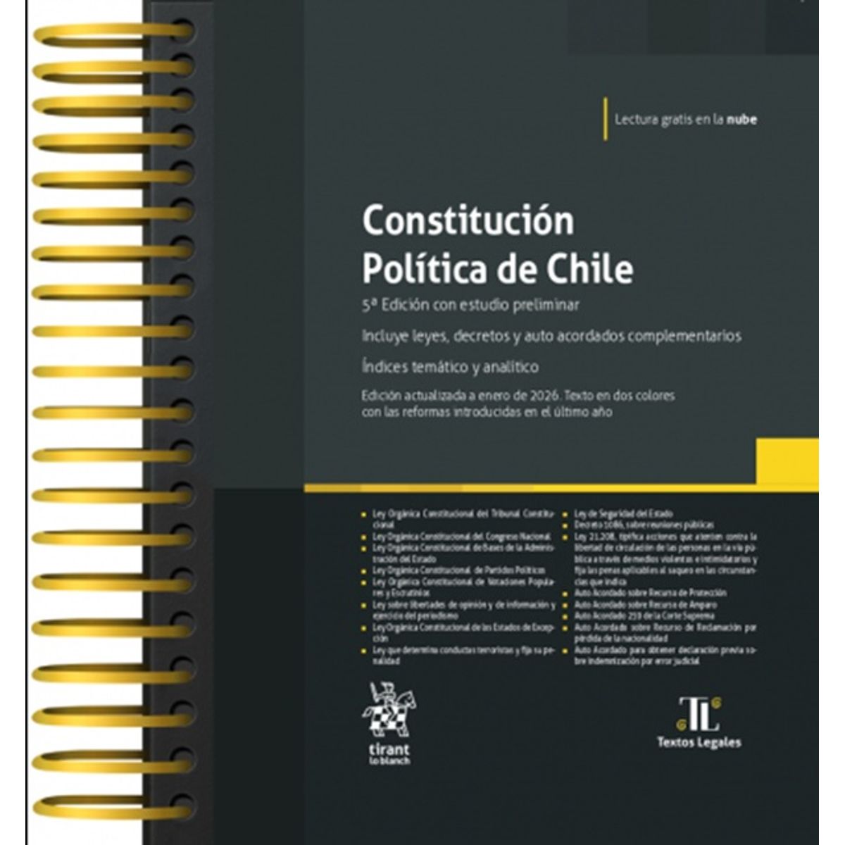 TIRANT LO BLANCH - CONSTITUCION POLÍTICA DE CHILE 5° Edición 2026 ANILLADO