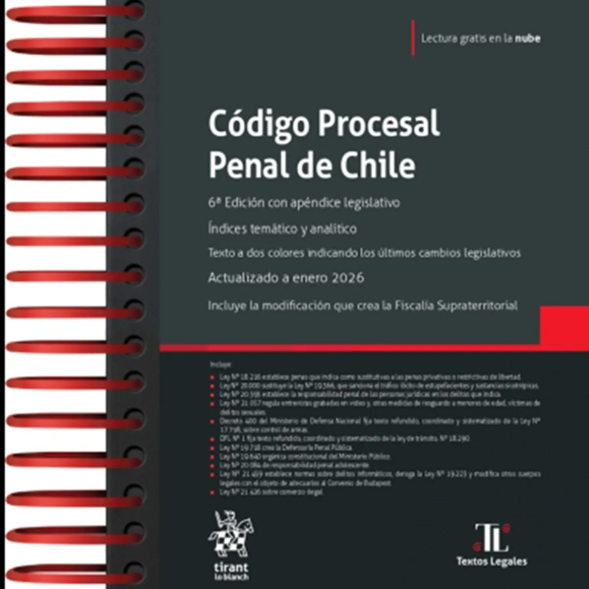 TIRANT LO BLANCH - CÓDIGO PROCESAL PENAL DE CHILE 6ª Edición 2026 / Anillado