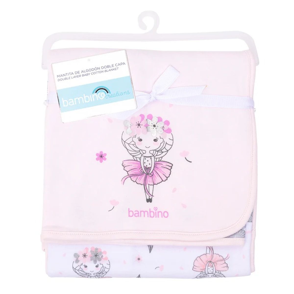 BAMBINO - Mantita de Algodón Doble Capa Bambino Hada Bailarina