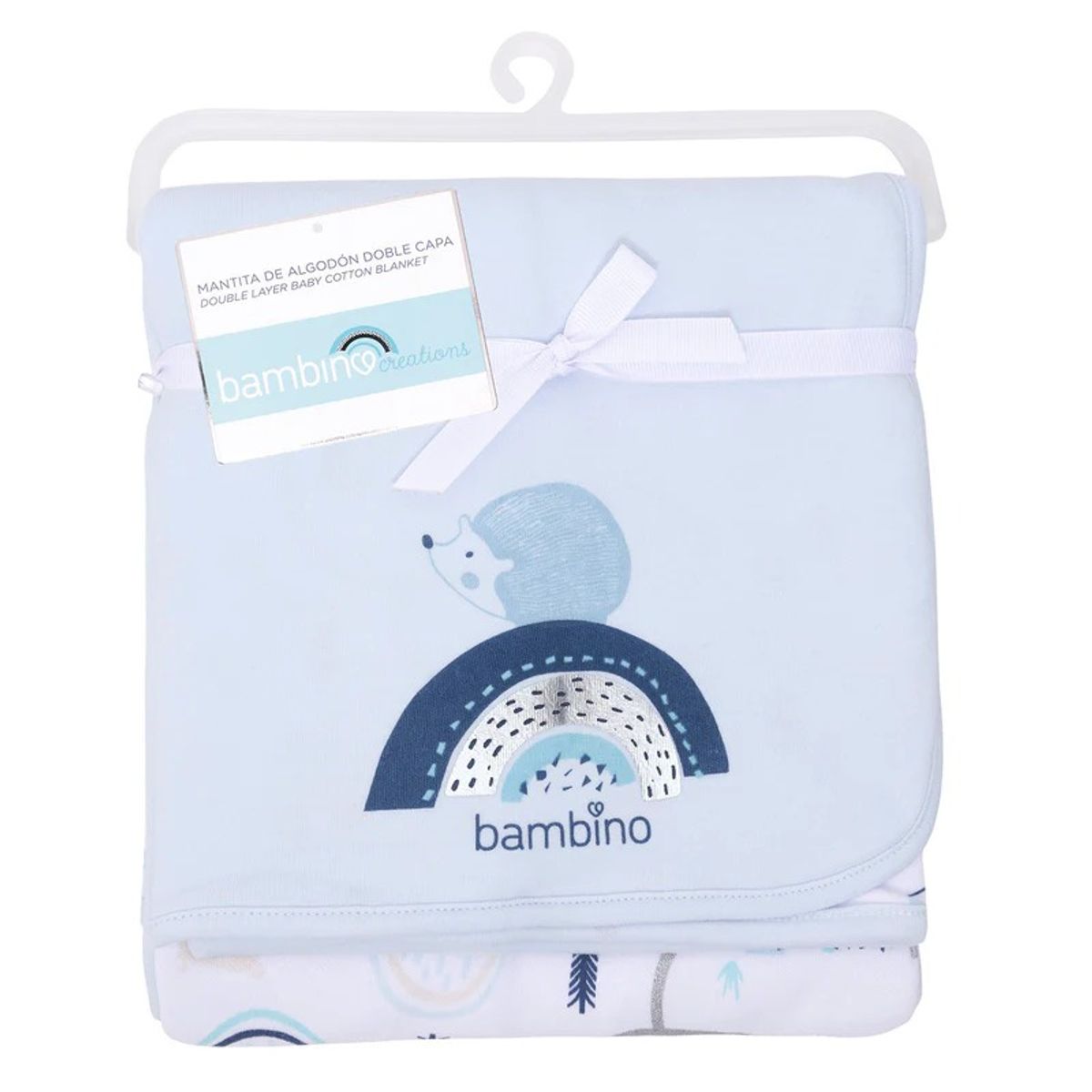 BAMBINO - Mantita de Algodón Doble Capa Bambino Puercoespin Arcoiris