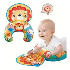 GENERICO - Almohada Tummy Time Cojin Boca Abajo Bebe León