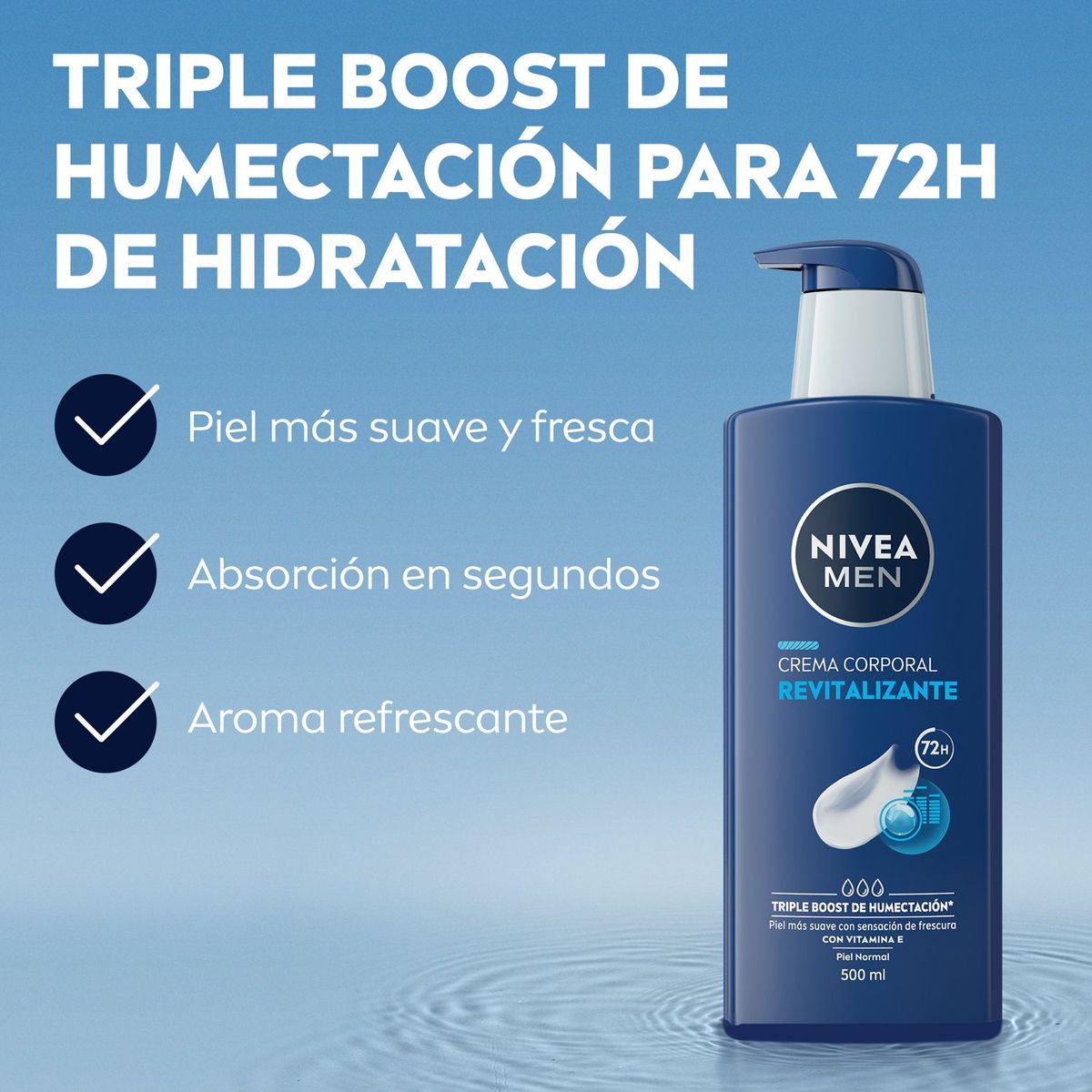 NIVEA - NIVEA MEN Crema Corporal Revitalizante 3en1 500 ml