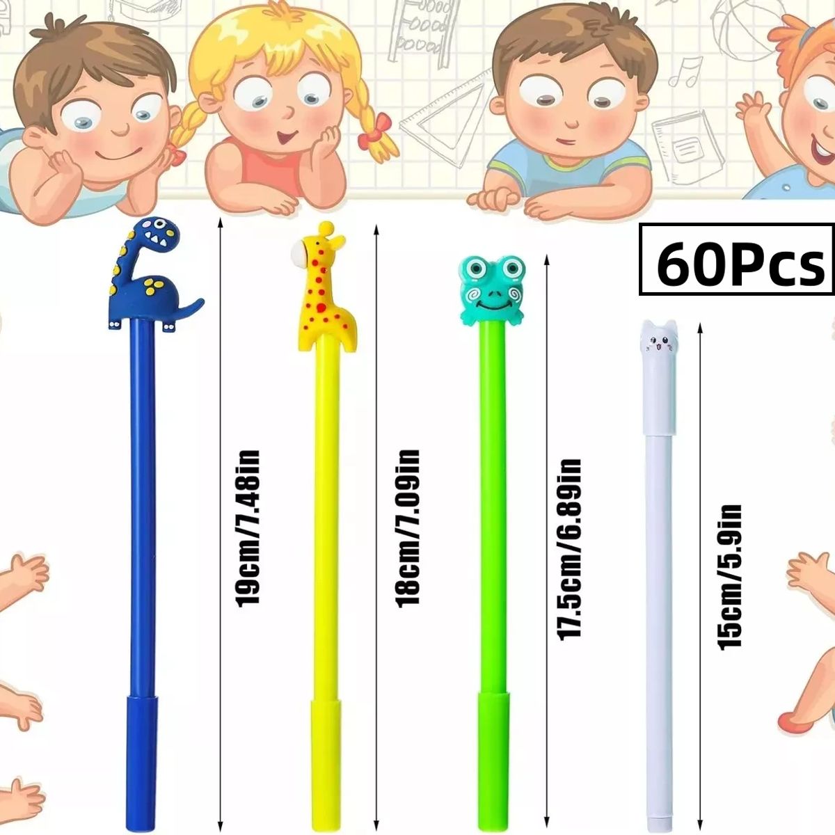 GENERICO - Set 60 Lápices Con Diferentes Diseños Hogar Oficina Niños Mezclado