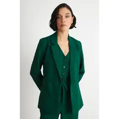 NICOPOLY - Blazer Básico de Tope Verde