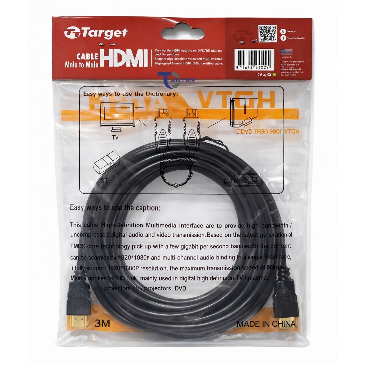TARGET - Cable HDMI Target 1.5 mts Full HD 1.4