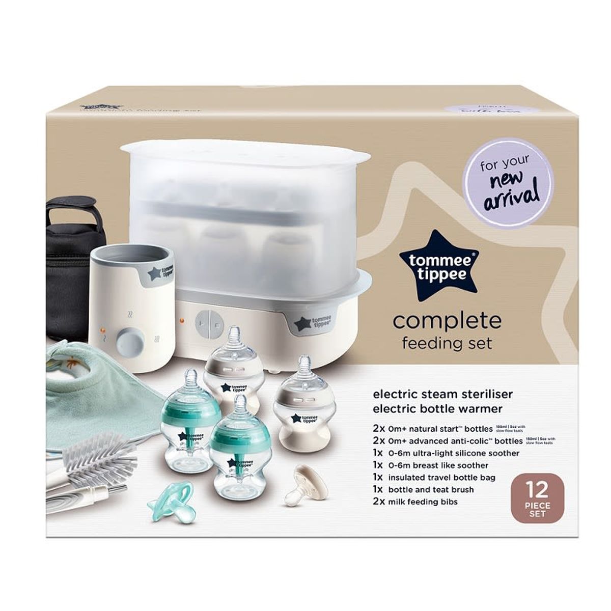 TOMMEE TIPPEE - KIT DE INICIO ALIMENTACIÓN CON ESTERILIZADOR COMPLETE FEEDING