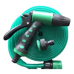GENERICO - Manguera Flexible 12 Pulgada Rollo 15 Mts Pistola Acoples Color Verde - 250016