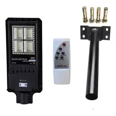 GENERICO - Lampara Foco Solar 236 Led 90w Control Remoto + Soporte Estructura Negro - 220007