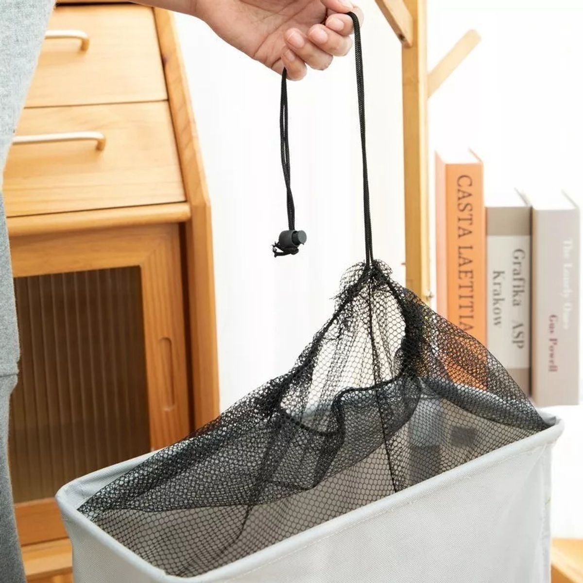 GENERICO - Canasto De Ropa Sucia Con Ruedas Laundry Lavanderia Negro - 331001
