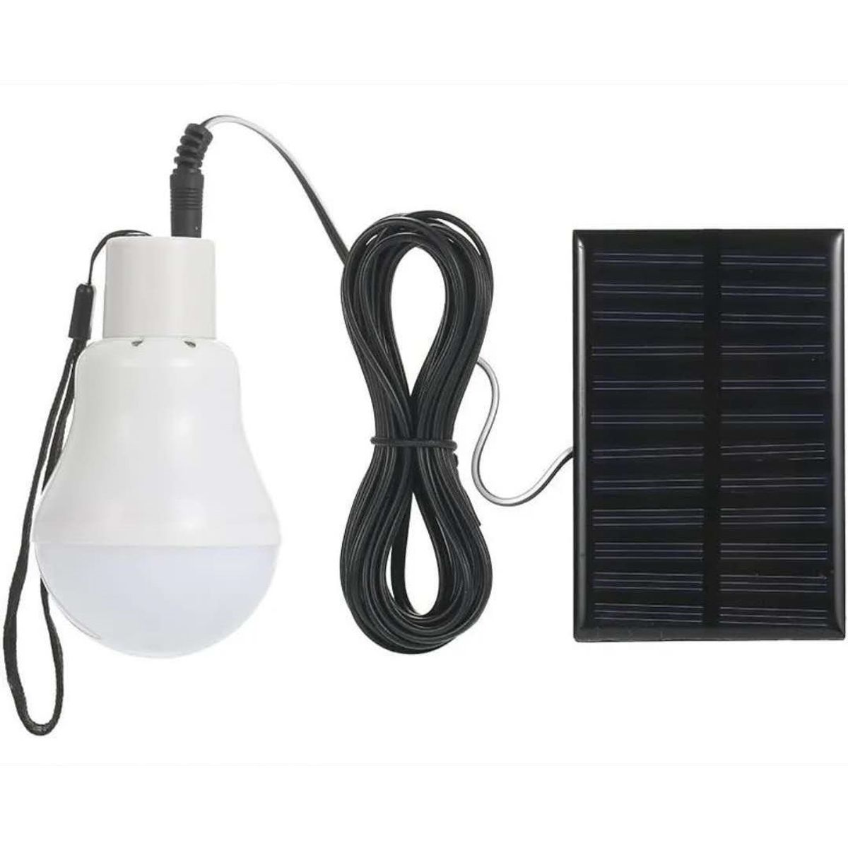 GENERICO - Lampara Ampolleta Led 2400mah + Panel Solar Camping Portátil Color Negro - 220069