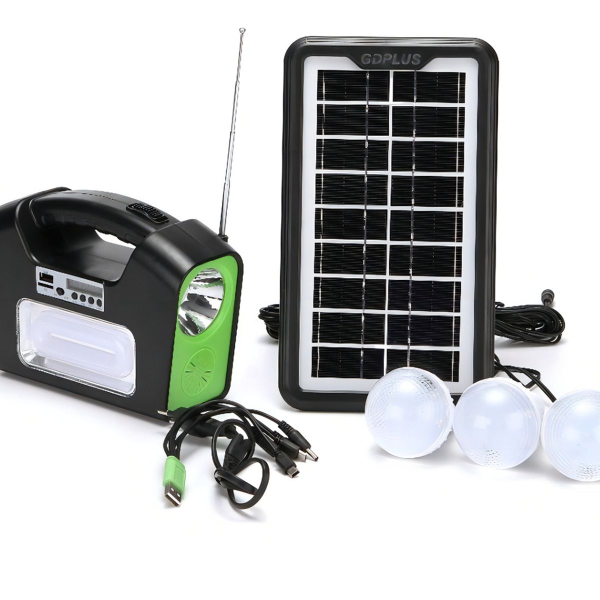 GENERICO - Kit Solar Camping BETENSH Lámpara LED GD-16 6V Recargable Bluetooth