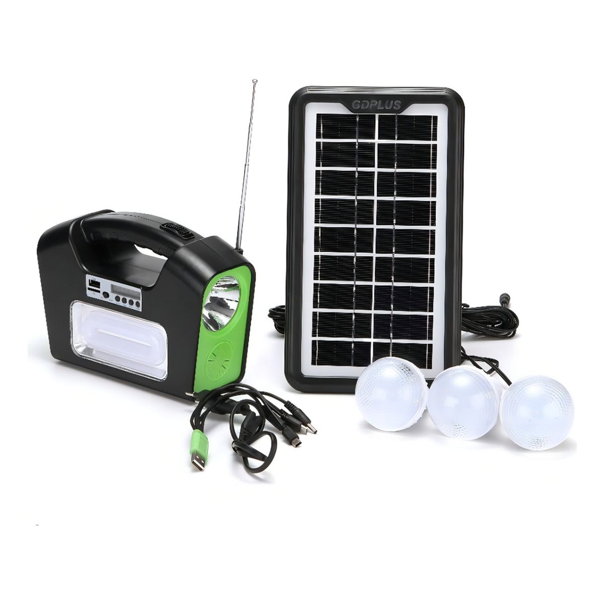 GENERICO - Kit Solar Camping BETENSH Lámpara LED GD-16 6V Recargable Bluetooth