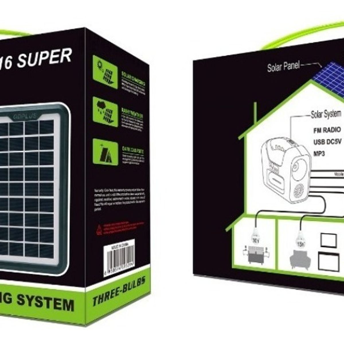 GENERICO - Kit Solar Camping BETENSH Lámpara LED GD-16 6V Recargable Bluetooth