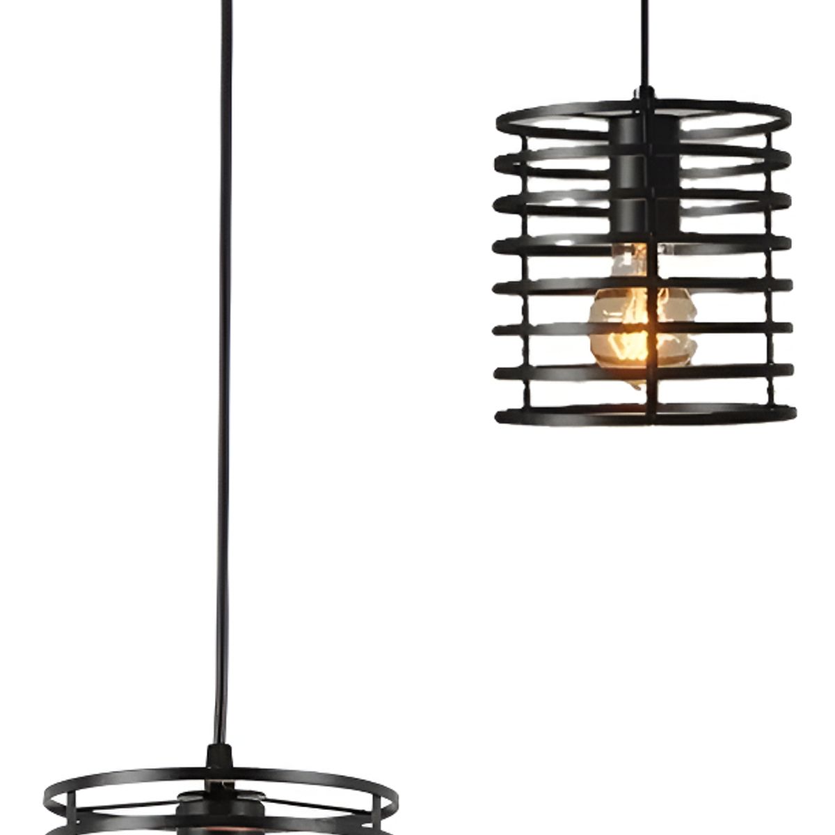 GENERICO - Lampara Colgante Cilindrica Para Techo Lamparas Elegantes Estructura Negro - 262641