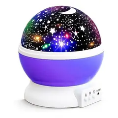GENERICO - Lámpara Proyector Star Master Cuco LED Rotativa Sonido Estrellas Bebé Rosado