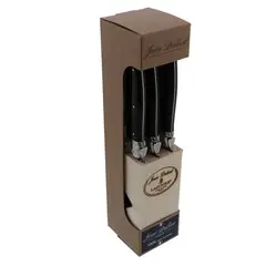 LAGUIOLE - Bloque 6 Cuchillos de Carne Negro Jean Dubost