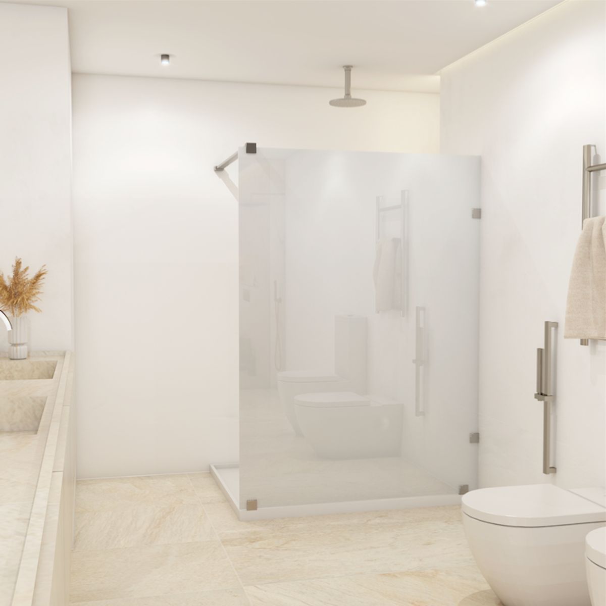 DELL ORTO - Shower Door vidrio templado con empavonado 120x190 cm Herraje Inox