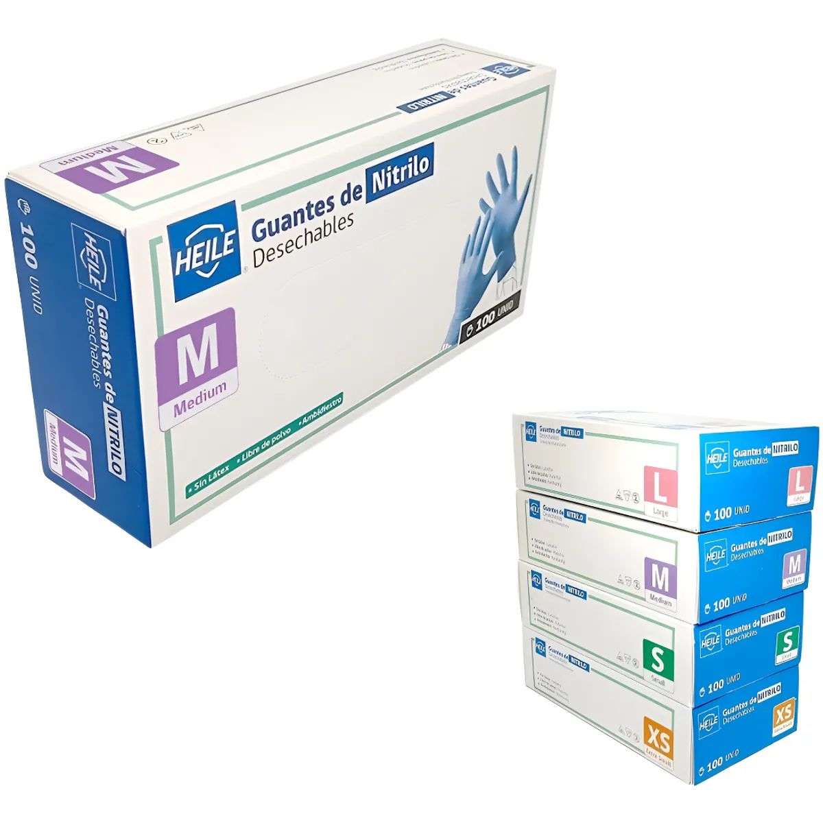 GENERICO - Guantes De Nitrilo Texturizados caja De 100 Uds