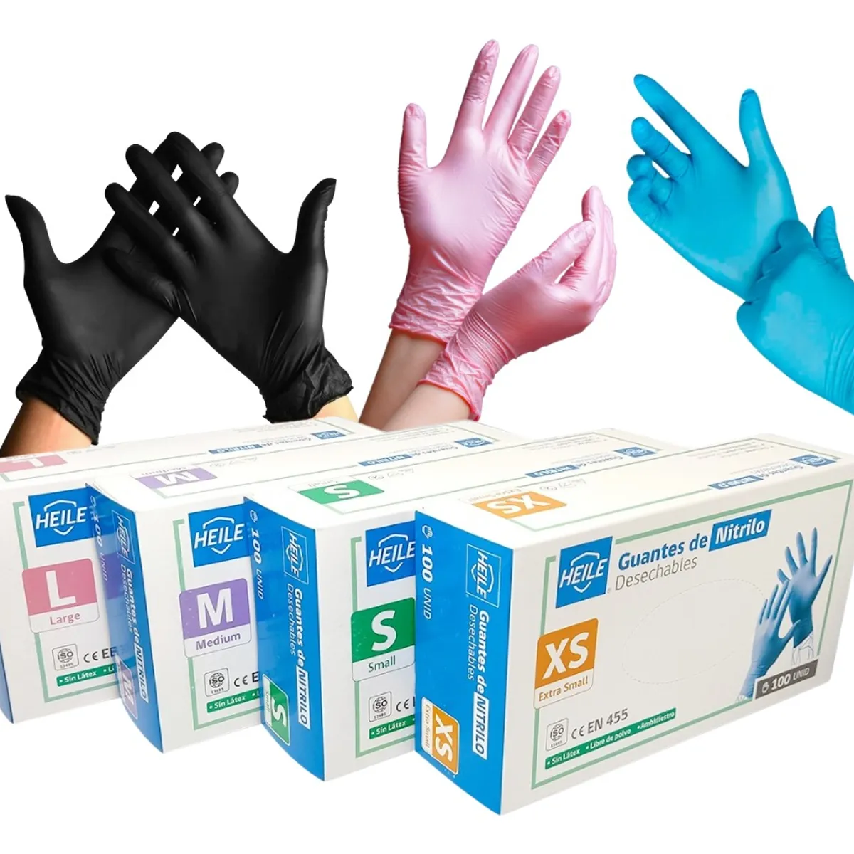 GENERICO - Guantes De Nitrilo Texturizados caja De 100 Uds