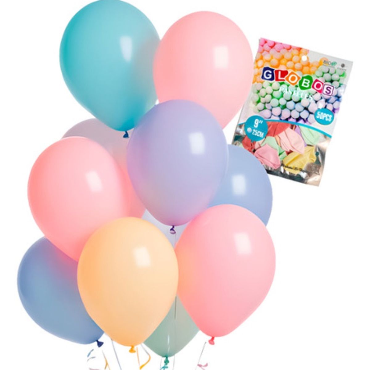 GENERICO - Pack 50 Globos Lisos Pastel Surtido R9 25 Cms - Cumpleaños Surtido Pastel