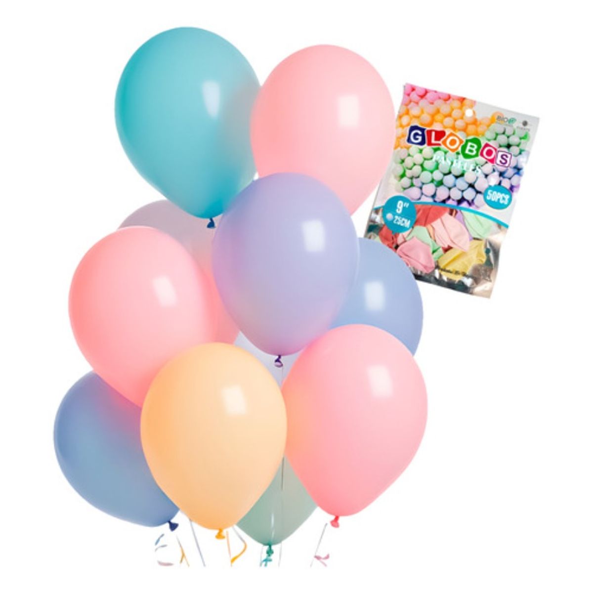GENERICO - Pack 50 Globos Lisos Pastel Surtido R9 25 Cms - Cumpleaños Surtido Pastel