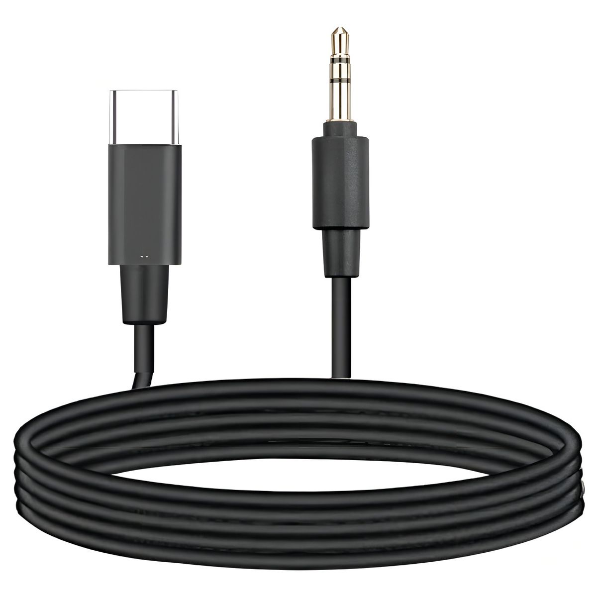 GENERICO - Cable Auxiliar Tipo C Jack Plug 3.5mm Macho Adaptador Audio Color Negro