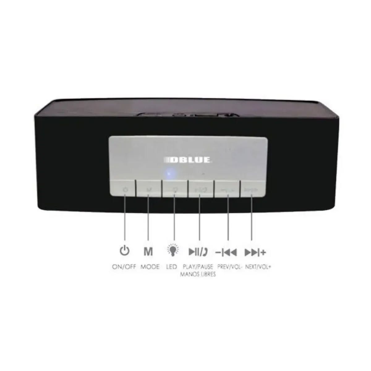 GENERICO - Parlante Portatil BT Multicolor Entrada SD Radio FM Dblue DBS081BK