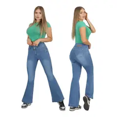 MC PRINS - Jeans Flare Push Up Acampanado Levanta Cola Corte Colombiano