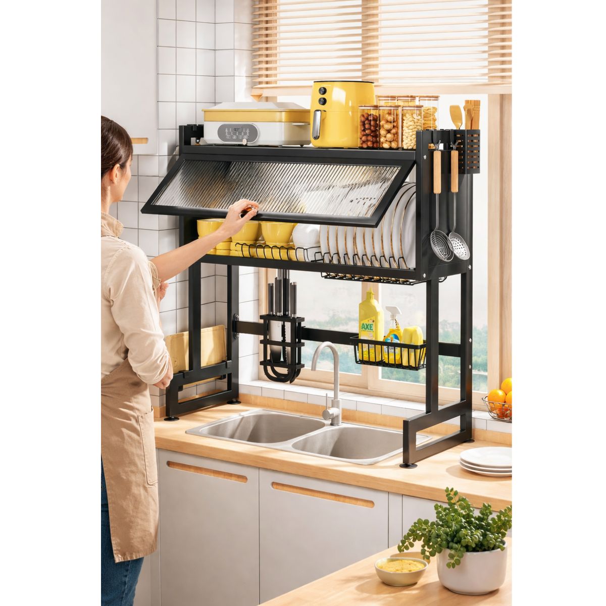 MOVI - Secaplatos Organizador con Puerta Cocina Impecable