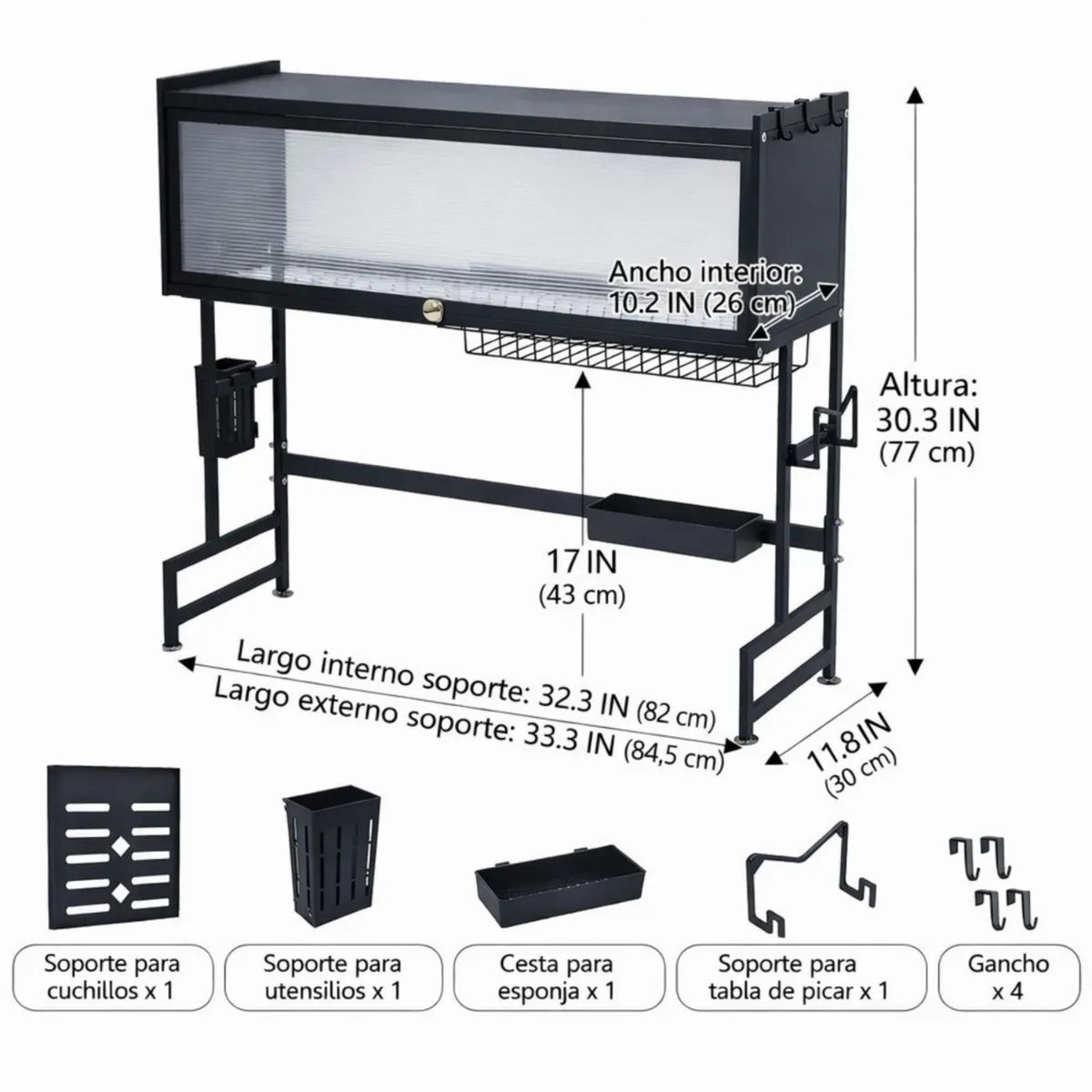 MOVI - Secaplatos Organizador con Puerta Cocina Impecable