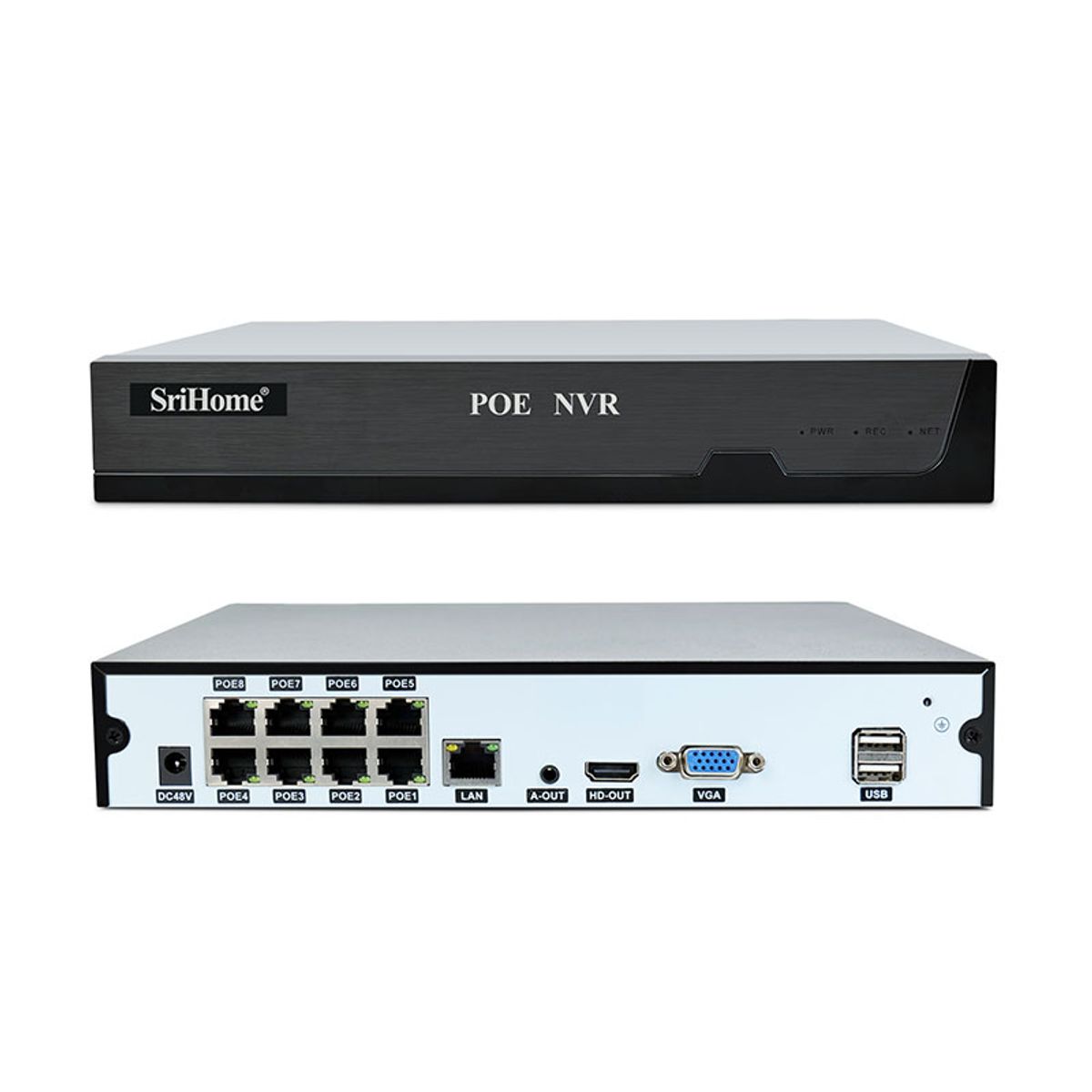 SRIHOME - Kit NVR POE Srihome 8 camaras POE030 + NVR POE NVS005 8CH
