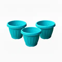 GENERICO - Pack 3 Maceteros Plástico Redondo Calipso 50 cm