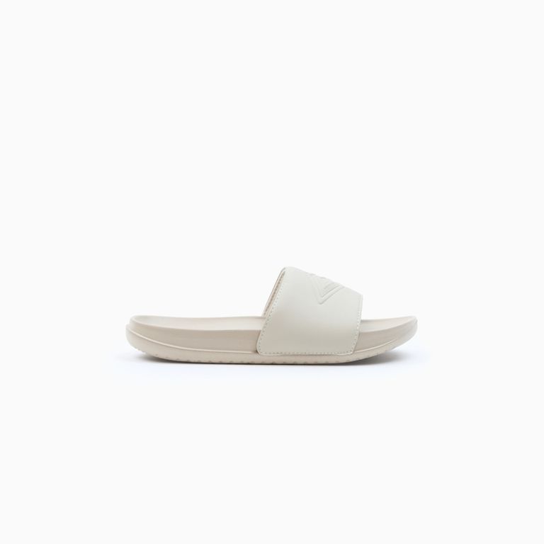Sandalias Stacked Logo Mujer Beige