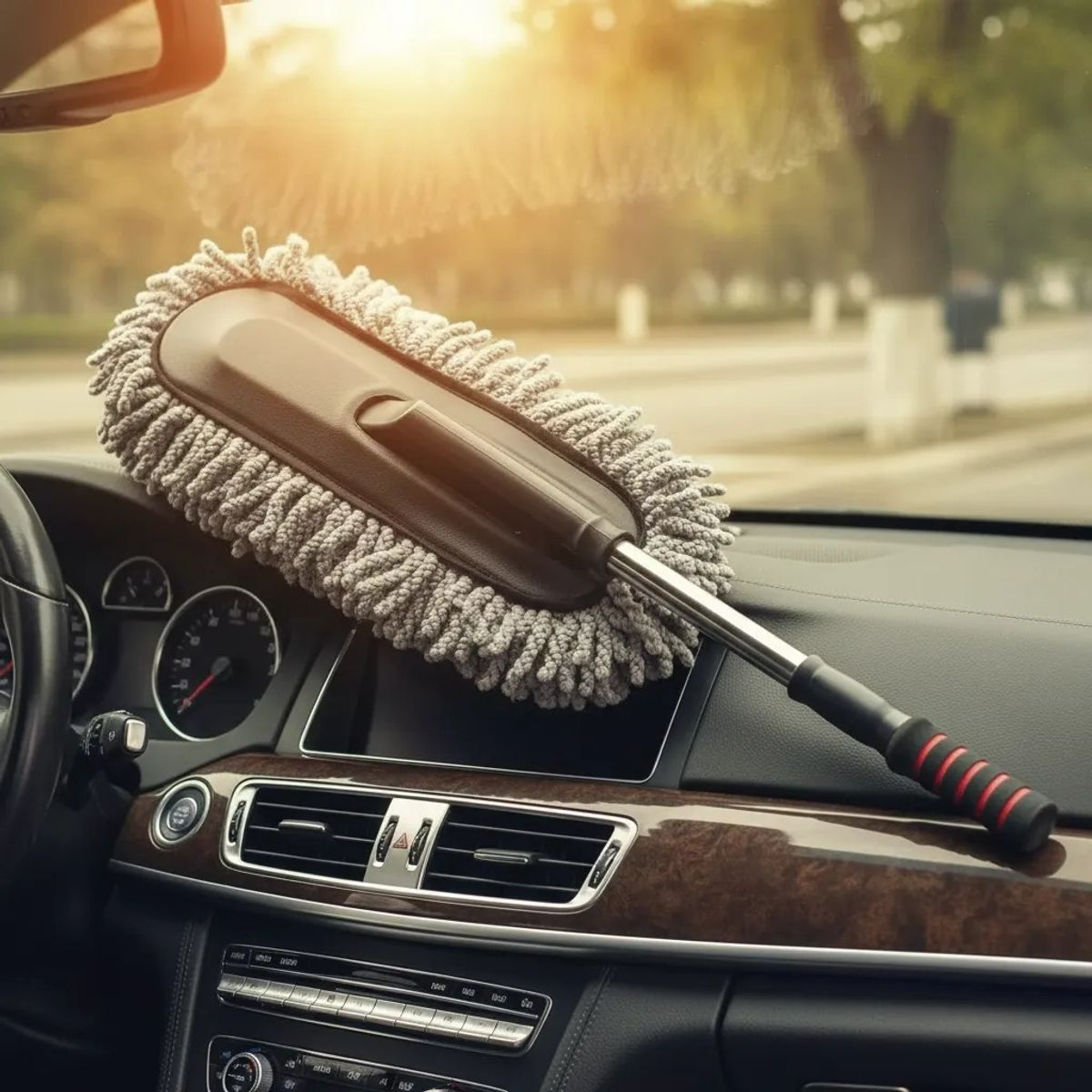 BLUE MOUNTAIN - Cepillo Trapeador Multifuncional Mango Extensible Para Auto Gris Oscuro