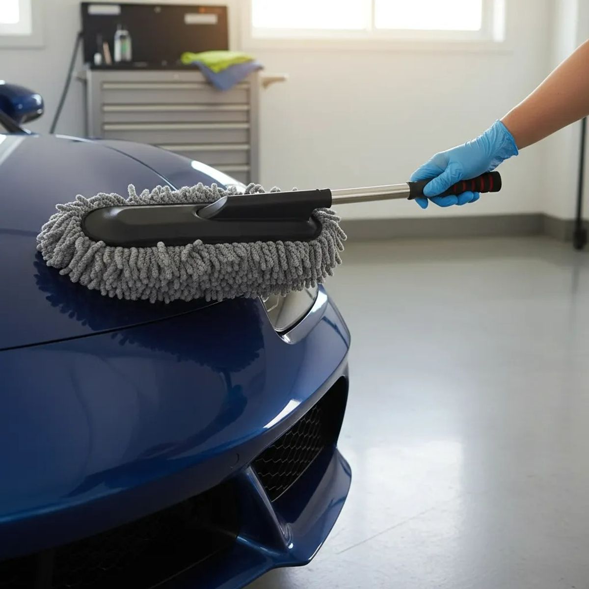BLUE MOUNTAIN - Cepillo Trapeador Multifuncional Mango Extensible Para Auto Gris Oscuro