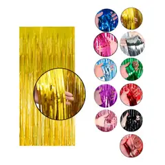 GENERICO - Guirnalda Cortina Metálicas Cortina De Cumpleaños Decoración Rosa