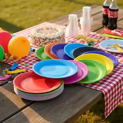 GENERICO - Plato Desechable Cartón Colores X 10 Cotillón Activarte