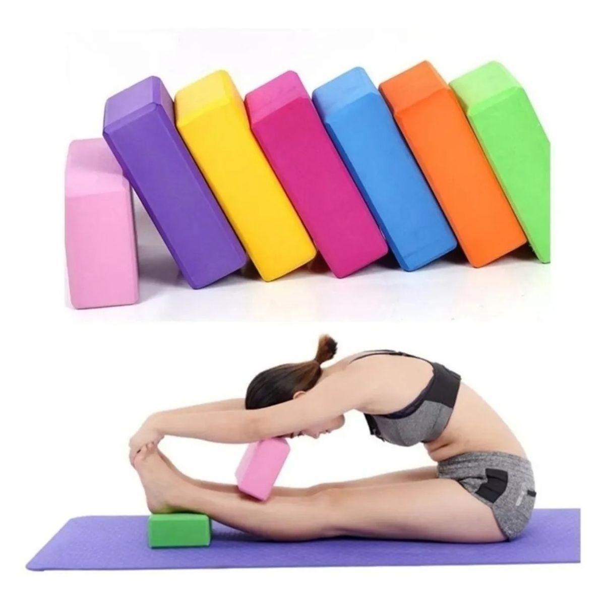 GENERICO - Fitness Yoga Ladrillo Goma Eva Bloque Pilates Deporte 180g Azar-237012 C112
