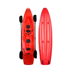 KAUT - Kayak Rigído Familiar 2 pp + Niño + 2 Remos y Asientos Rojo