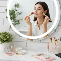 BLUE MOUNTAIN - Set 8 Brochas Maquillaje Profesional Y Esponja Alta Calidad Rosa