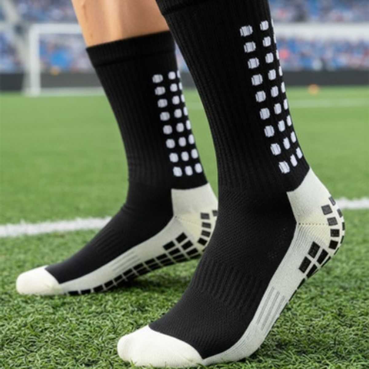 GENERICO - Calcetas De Fútbol Antideslizante, Media Deportiva Negro