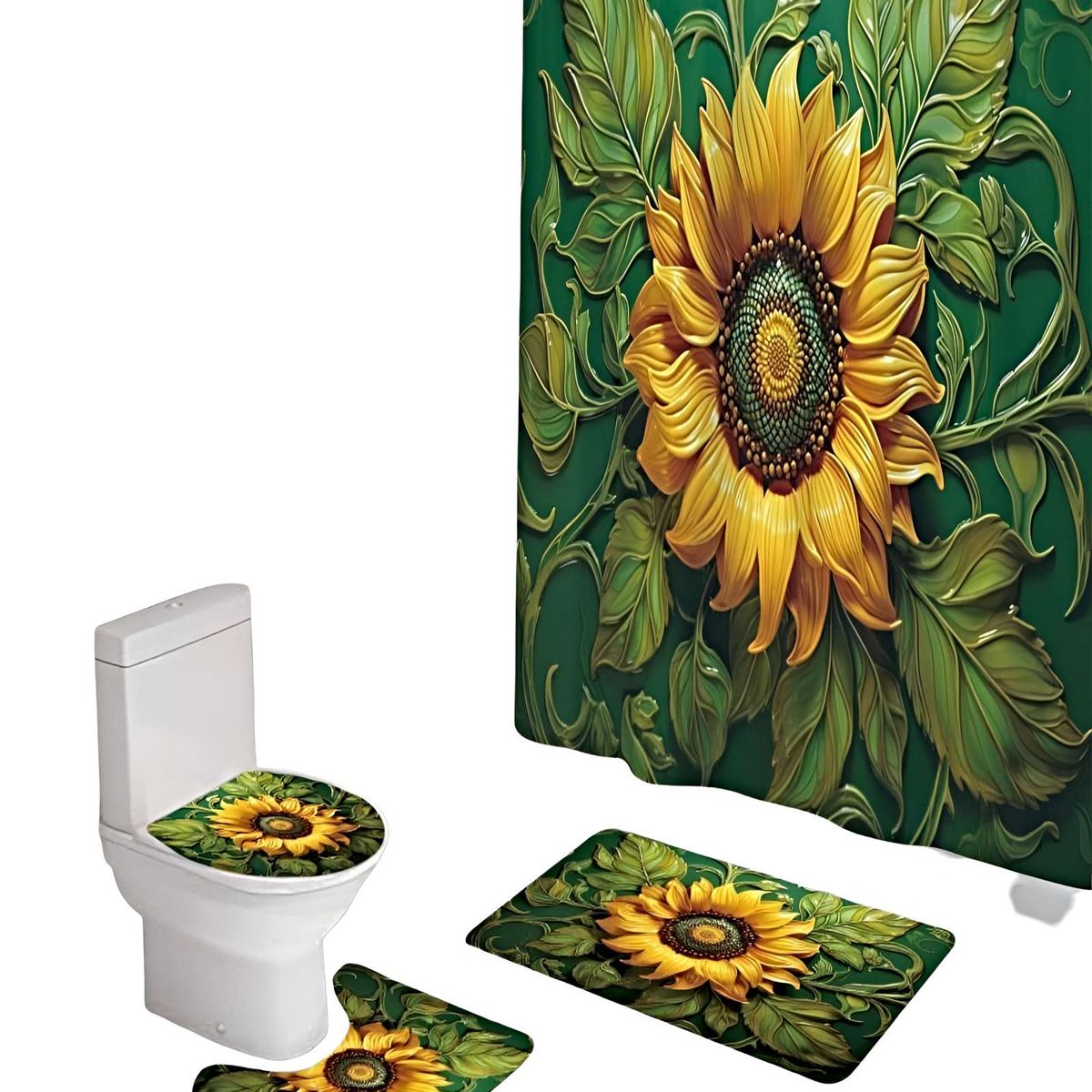 GENERICO - JUEGO DE BAÑO COMPLETO MODELOS UNICOS 4 PIEZAS S02