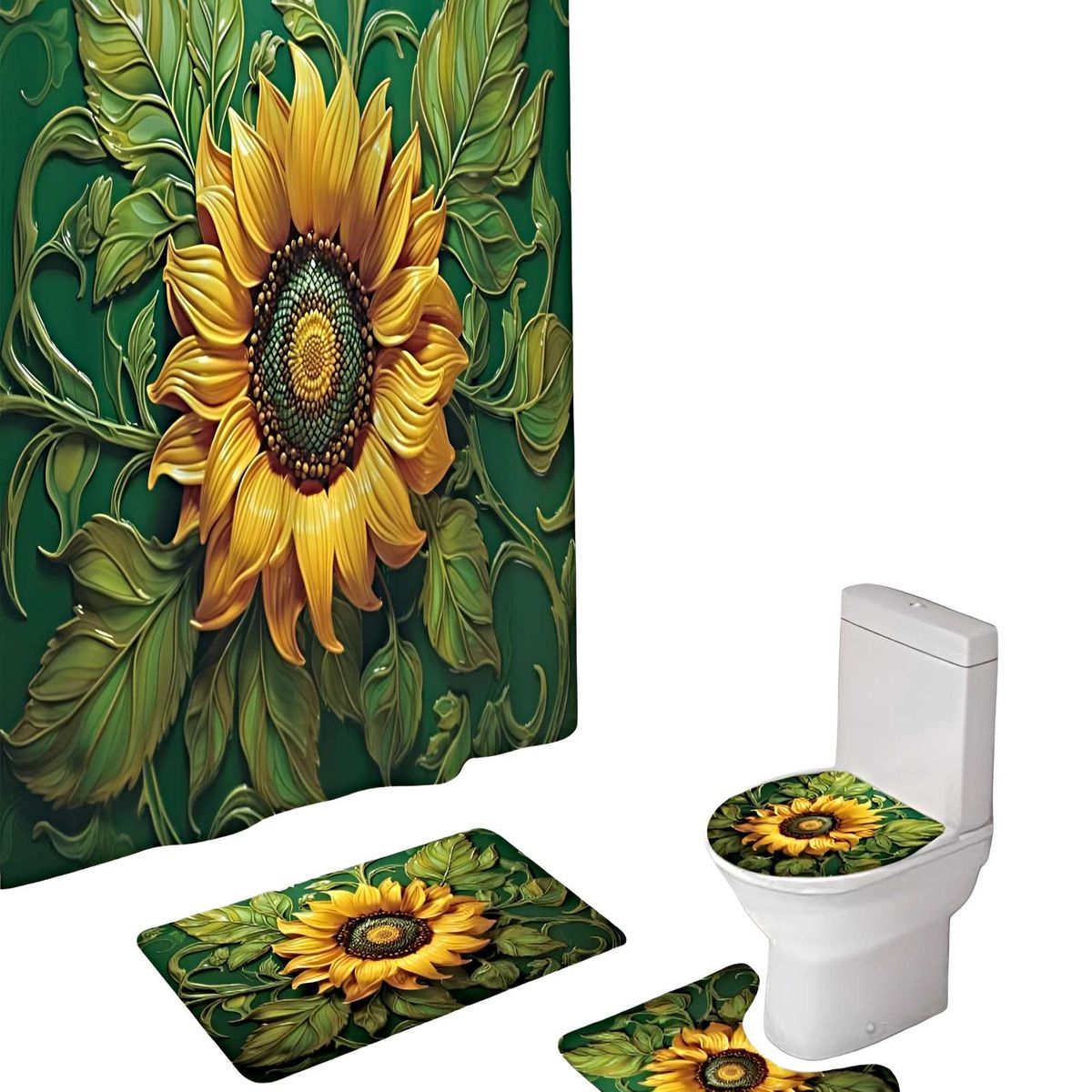 GENERICO - JUEGO DE BAÑO COMPLETO MODELOS UNICOS 4 PIEZAS S02