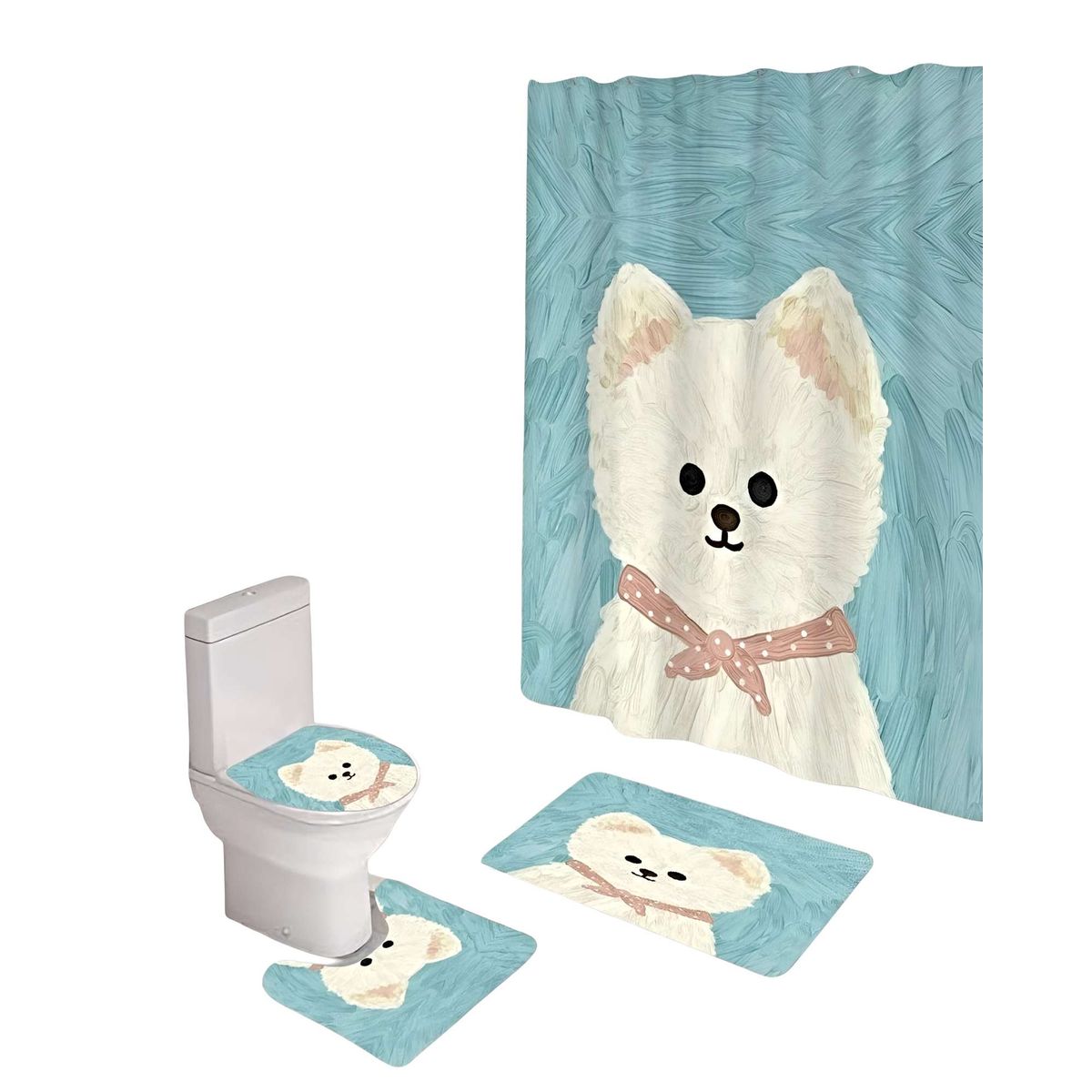 GENERICO - JUEGO DE BAÑO COMPLETO MODELOS UNICOS 4 PIEZAS S09